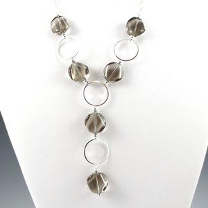 Smoky Quartz and Sterling Silver Necklace